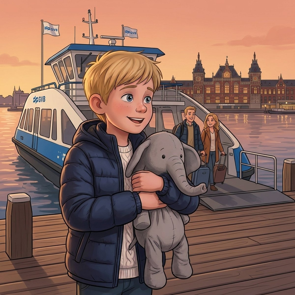 Felipe and Macio Explore Holland coloring and activity book cover ages 6-12, windmills tulips and canals to color