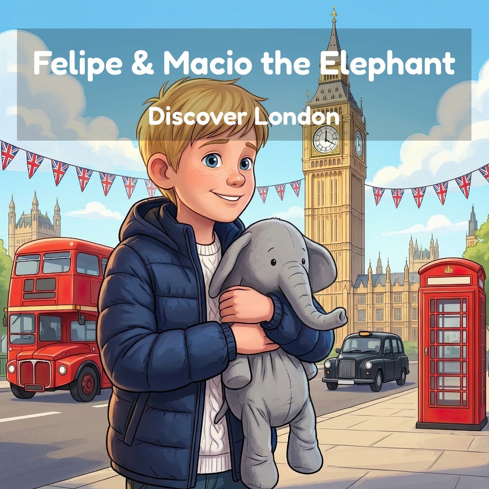 Felipe and Macio Discover London Big Ben picture book cover ages 6-12, Buckingham Palace and Tower of London